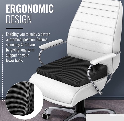 Wedge Cushion Pillow Cushion Memory Foam Car Seat Chair Lumbar Support Office UK - Picture 18 of 36