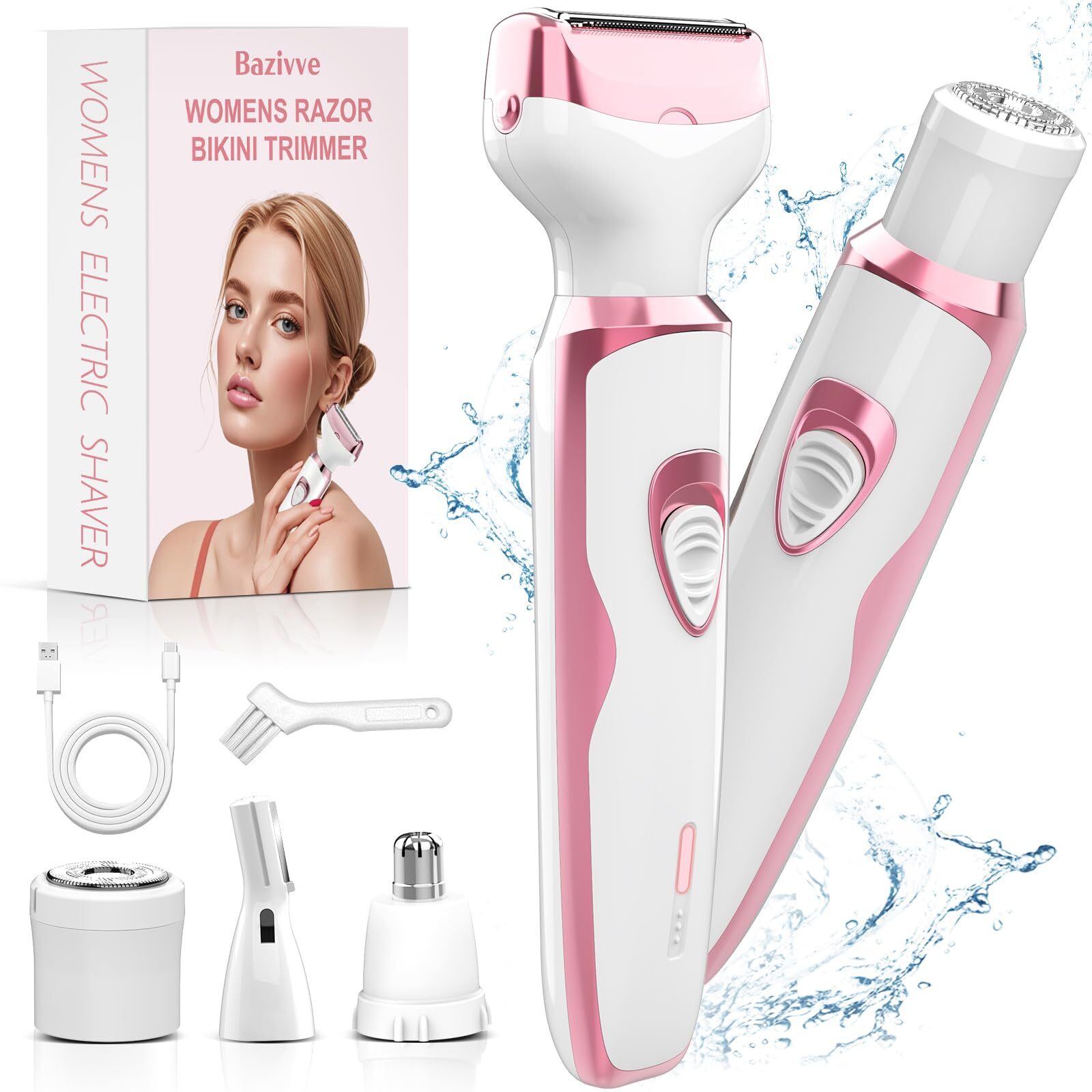 Women's 4-in-1 Electric Razor for Painless Hair Removal on Body & Face-image