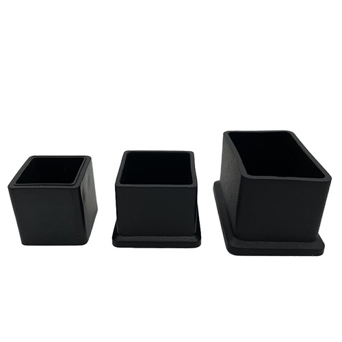 Square & Oblong PVC Chair Table Feet Furniture Black End Cover Caps 32 Sizes - Picture 5 of 39