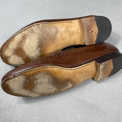 Nordstrom Mens Leather Loafers Brown Woven Size 10M Tassel  display picture 3