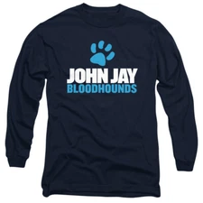 John Jay College Adult Long Sleeve T-Shirt Bloodhounds, Navy, S-3XL