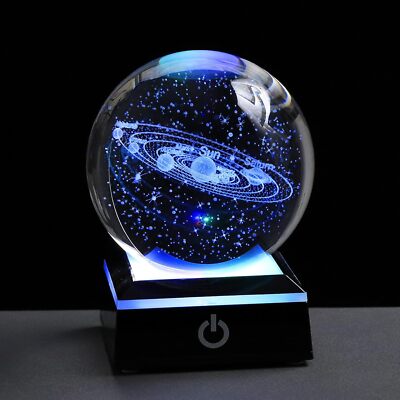 3D Solar System Model Crystal Ball 80Mm 3.15Inch - Outer Space Astronomy Gifts R
