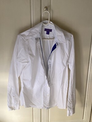 Versace x H&M weißes Hemd mit blauen Retuschen Gr. M gebraucht.