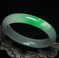 56mm Certified(Grade A)Burma Natural Icy Green Jade Jadeite Bracelet Bangle 2011