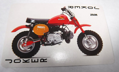 VINTAGE HONDA 1980'S PLAYING CARD JOKER Z50R Z 50 MOTOR BIKE W43-44