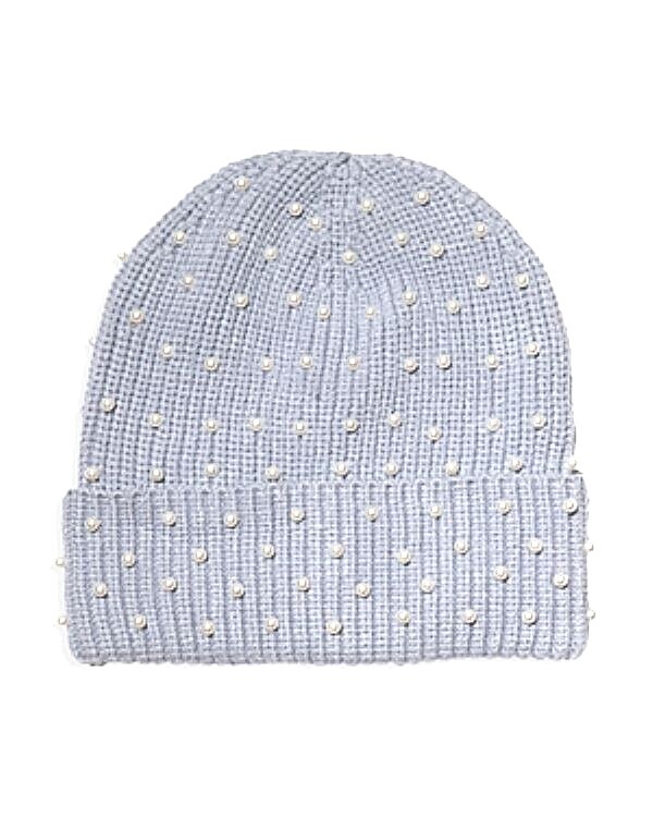 Lele Sadoughi Pearl Striped Ivory Knit Hat OS Lele Sadoughi Pearl Snowflake Beanie in Ivory | REVOLVE main image 3