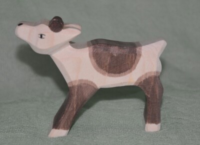 Ostheimer  Figur, Holzfigur, Tier, Rentier Kalb