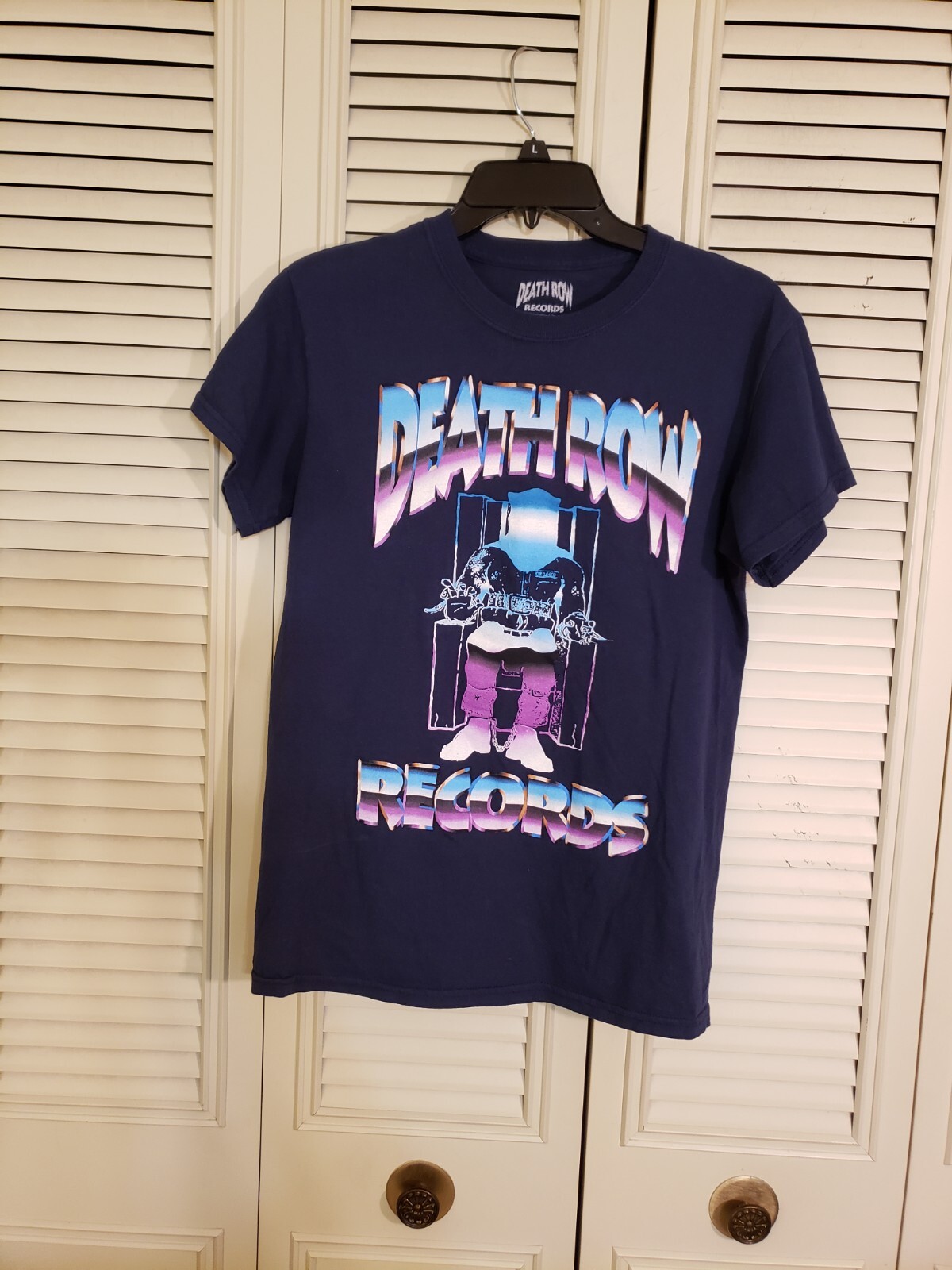 FILA Maglietta da uomo blu Death Row Records ~ sedia elettrica Snoop Dogg ~ taglia S