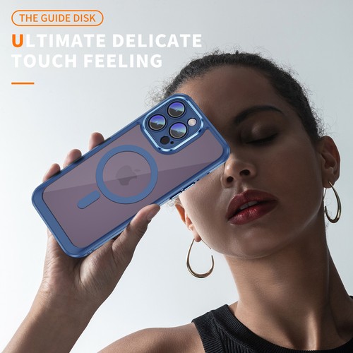 For iPhone 15 Pro Max Magnetic Clear Case with Lens Protector MagSafe Compatible - Zdjęcie 35 z 61