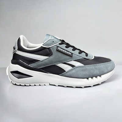 Reebok Forte Racer Shoes Men New Black Grey Sneakers