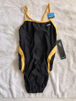 せ*な様 超レア　SPEEDO スポーツ用水着 M ブラック/イエロー　新品　未 MSRP $74 Speedo One Piece Performance Race 2 Size 34 NWT Black