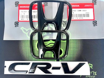 3PCS Gloss Black Front Griile Emblem Rear Badge For 2017-2022 Honda CRV New