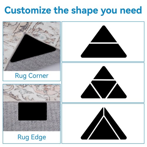 8 Pcs Rug Tape Double-Sided Adhesive Rugs Non-Slip Pad Reusable Washable Keep... - Picture 7 of 7