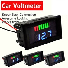 24V Digital LED Display Voltmeter Voltage Gauge Panel Meter For Car Motorcycle