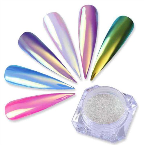 Color-Change Neon Aurora Mermaid Nail Art Glitter Powder Mirror Chrome Pigment - Picture 5 of 6