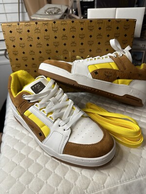 Puma MCM X Slipstream Lo Lace Up  Mens Brown, White, Yellow Sneakers SZ 8