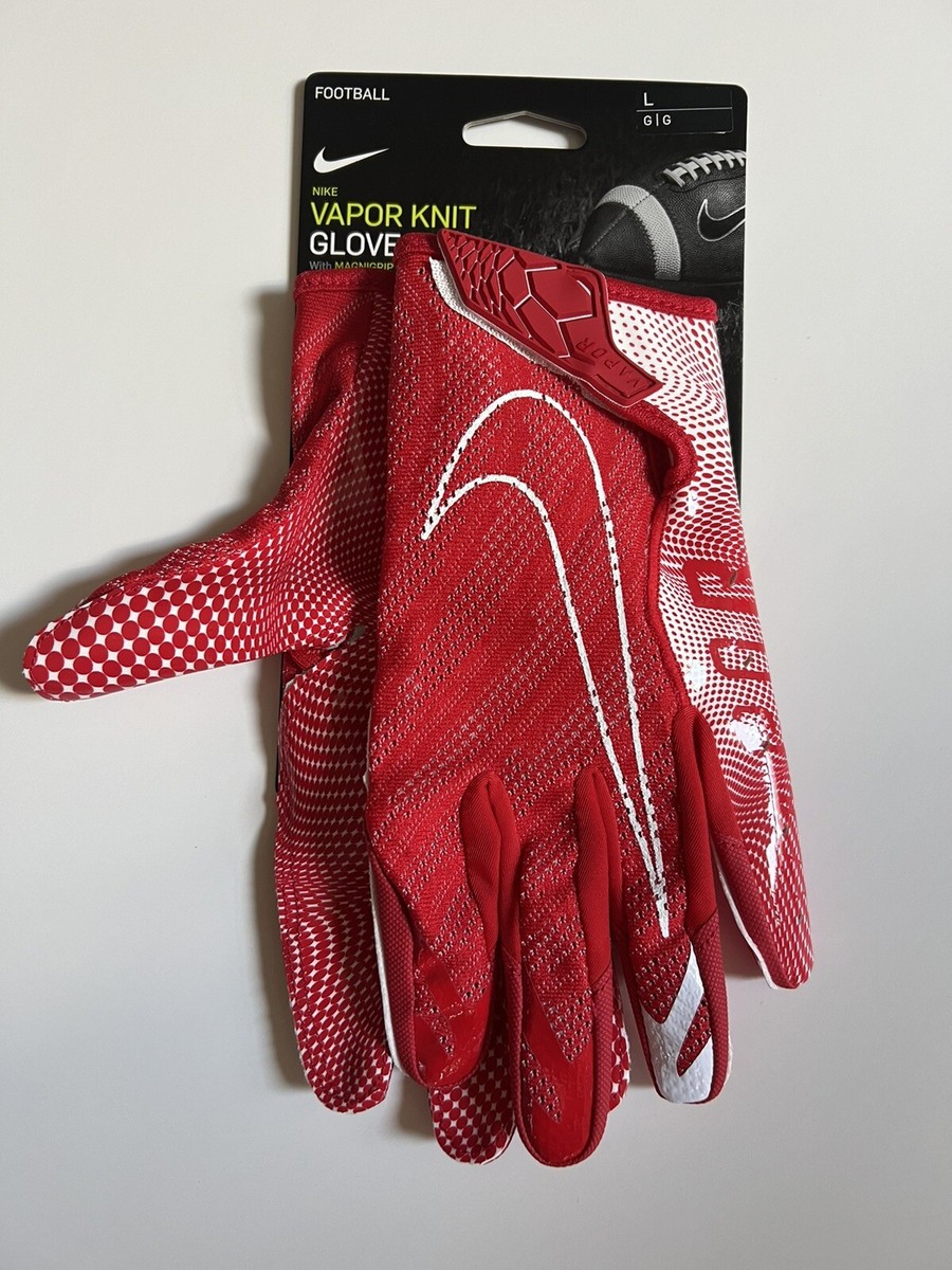 NEW Nike Vapor Knit Football Gloves Red Size Large | eBay