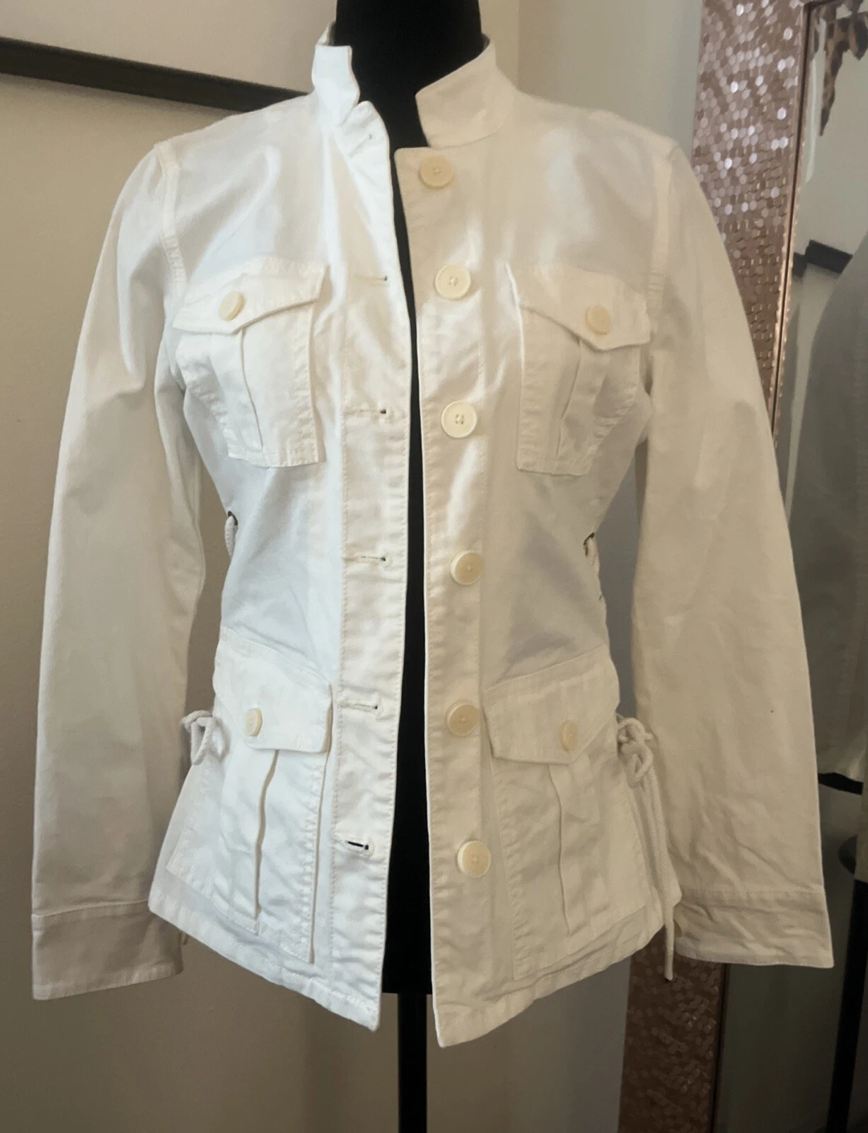 Giacca Tory Burch panna cotone militare naturale s p made in Amsterdam usata in ottime condizioni