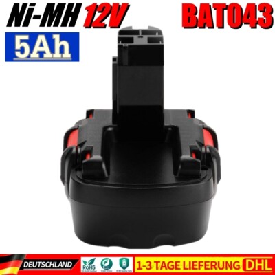 12V 5,0Ah NiMH Akku für Bosch GSR PSR GSB BAT043 BAT045 BAT046 12VE-2 2607335274