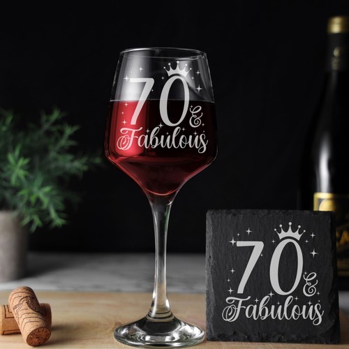 70 & Fabuloso Vaso de Vino Grabado - Regalo de Cumpleaños 70 - Vaso Personalizado 70 - Imagen 11 de 25