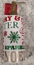 CHRISTMAS Lotion Pump Dispenser Holiday Sparkly Kitchen / Bath ~ Free Shipping 