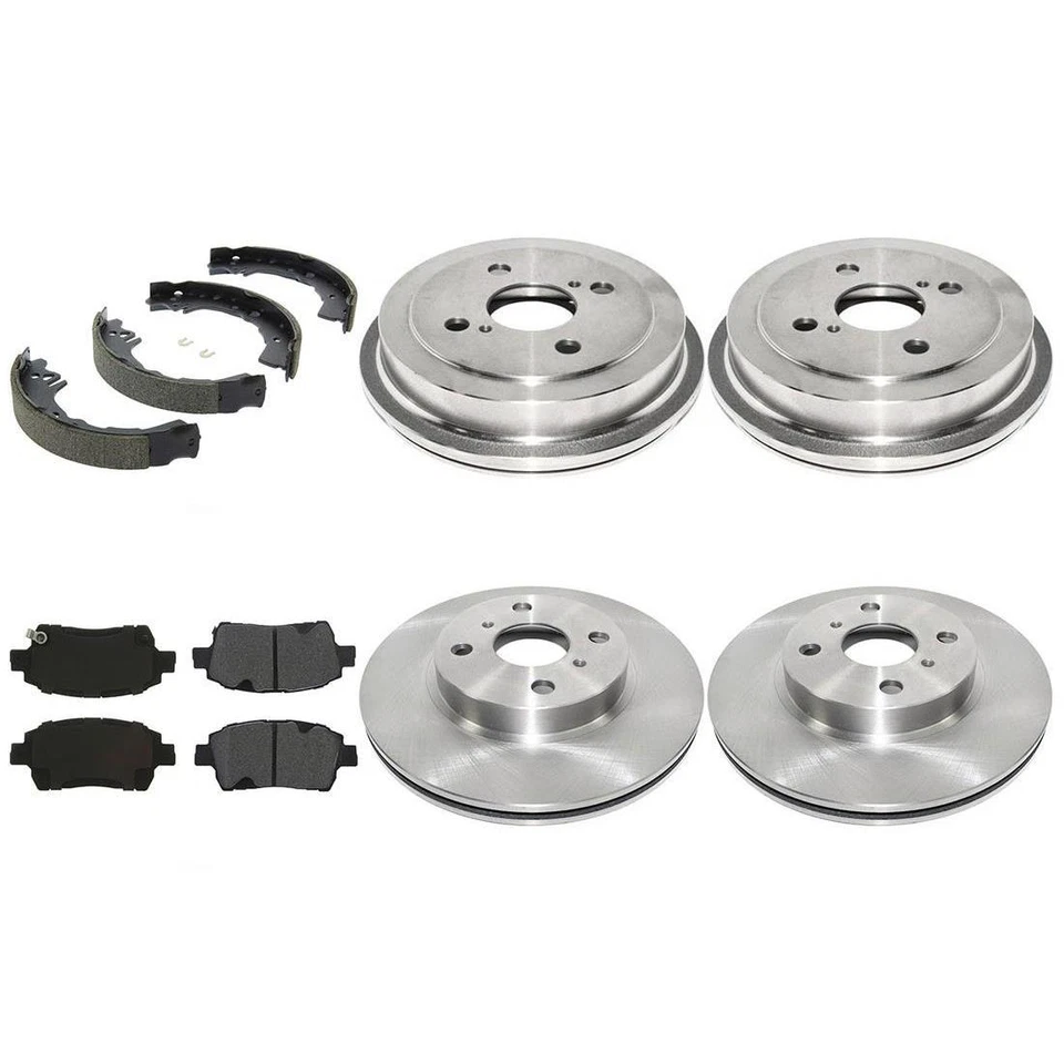 Тормозные диски и керамические колодки для 2001 Toyota Echo + тормозные барабаны и башмаки XH - Изображение 2 из 4