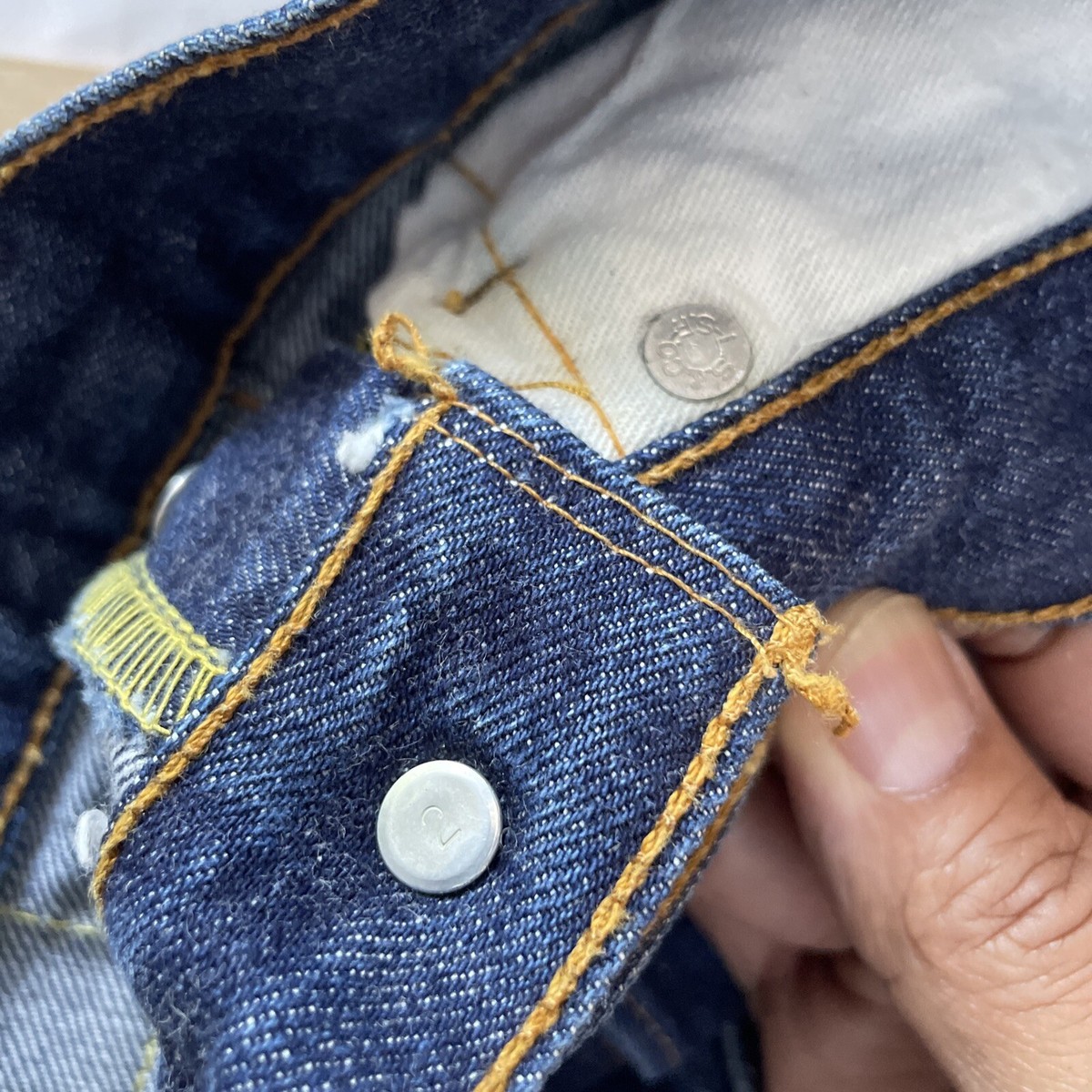 Vintage 1960s Levis 501-S Big E Redline Selvedge Blue Denim Vintage 1960s Levis 501-S Big E Redline Selvedge Blue Denim