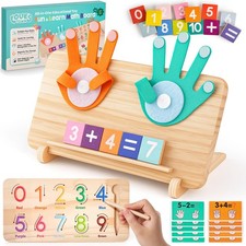 Preschool Learning Toys, Educational Math Manipulatives Finger Counting Block...