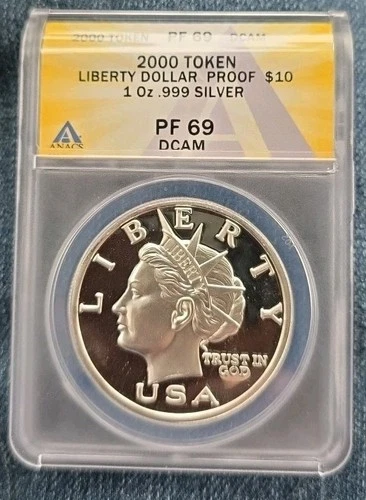 2000 NORFED $20 Liberty 1 Oz Silver ANACS PF69 DCAM Rare Date!