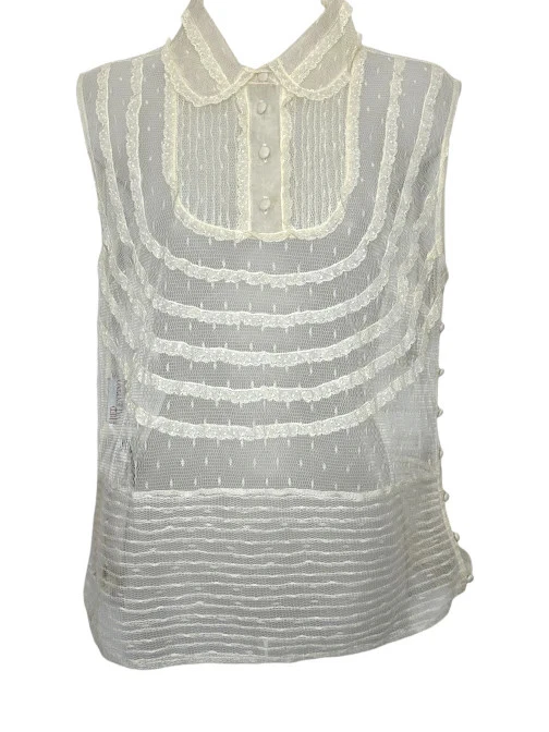 美品　RED VALENTINO ムートンベスト44 ベージュ系 レース Red Valentino products for sale | eBay