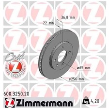 2x Zimmermann Scheibenbremse vorne 1S0615301J 1S0615301L 1S0615301H | 405344