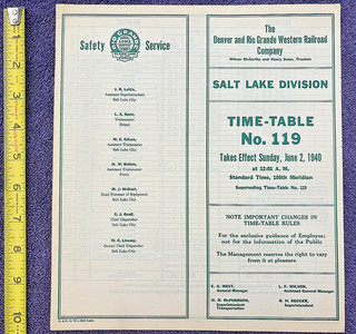 1940 Denver & Rio Grande Railroad Salt Lake City Utah Div Ogden Layton Railway