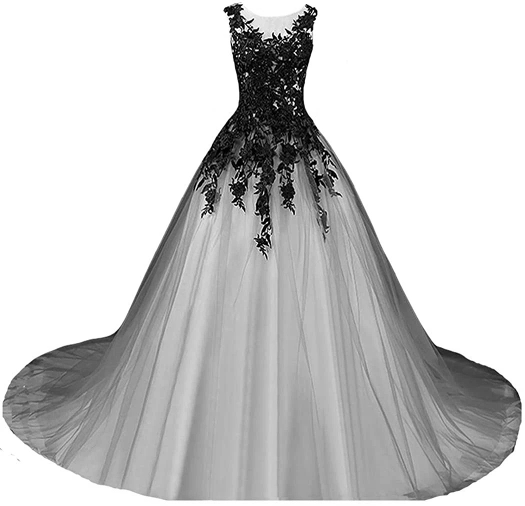 a line v neck tulle wedding dress Chic A-line Deep Long Sleeve Gowns Court Train We – SELINADRESS HC48h Size:38D Lace to A Boho Beach Wedding Boho