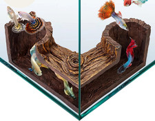 Aquarium Cave Natural-Looking Wood-Like Bpa-Free Fish Tank Cave for Corners