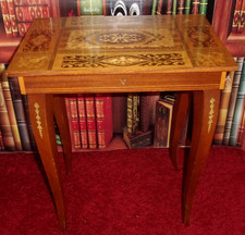 Vintage italienischer Spieltisch ~ Intarsien Holz Schmuck Nähkästchen