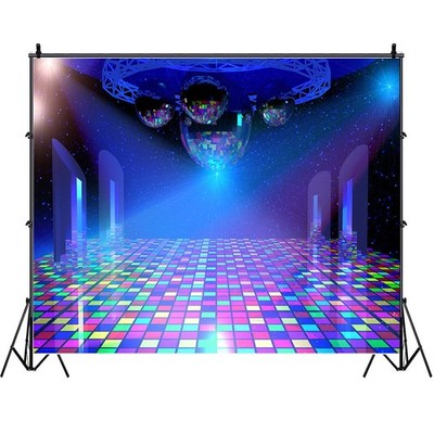 Dancing Party Backdrop 7x5ft Disco Stage Background with Lights - 70s 80s 90s...