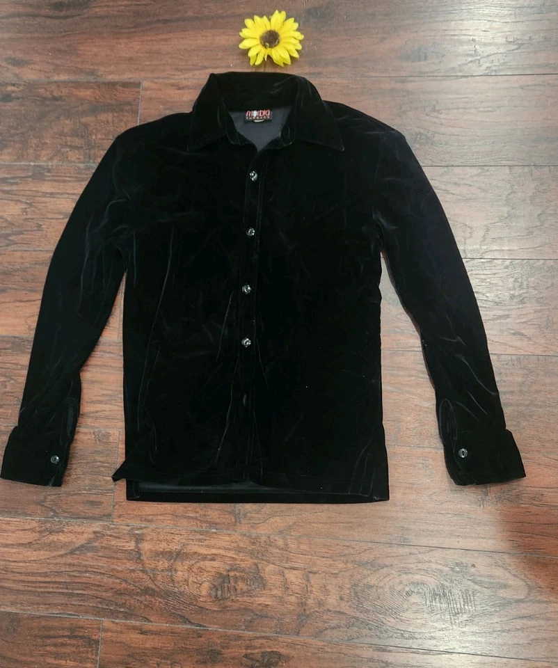 Morbid Threads 午夜天鹅绒上衣复古 M 码复古 — 第 3/4 张图片