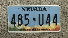 RETIRED NEVADA LICENSE PLATE "HOME MEANS NEVADA"  Random Lettering / Numbering
