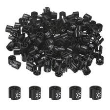 100-Pack Plastic Clothes Hanger Markers XS Size for 3mm Rod Black 