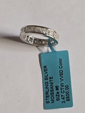princess cut channel set Moissanite Eternity ...