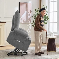 Lift Recliner Chair for Elderly, Electric Massage&Heat Sofa, Cup Holders&Pocket