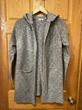 CO595 Gap Kids Cardigan Sweater Hooded Long Wool Blend Girls Large