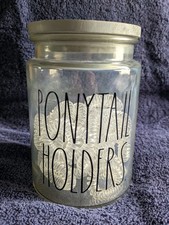 Rae Dunn Ponytail Holders / Hair Ties Glass Jar