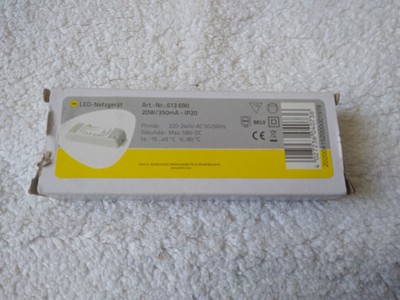 LED Netzgerät 20W/350mA  / DC / Sekundär max. 58V / 1Stück