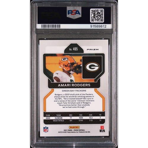 2021 Panini Prizm Amari Rodgers RC Orange Disco Prizm PSA 9 MINT - POP 4 Rookie - Bild 2 von 2