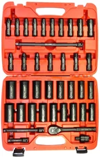 39pc 3/8"Dr. 6 POINT Metric & SAE Deep Impact Socket Chrome Vanadium CRV Set