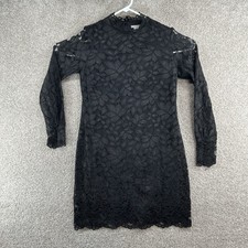 H & M Womens Lace Dress Size Medium Black Flo...