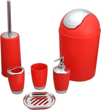Bathroom Accessories Set, 6-Piece Plastic Gift Set, Toothbrush Holder, Toothbrus