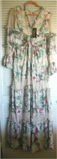 NWT Baccio Rosevelvet Designer Lace Sheer Lace Peekaboo Maxi Floral Boho Dress-S
