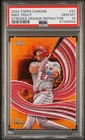 2024 TOPPS CHROME STROKES #S1 MIKE TROUT ORANGE REFRACTOR /25 PSA 10 Angels